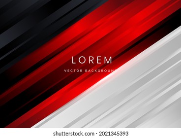 Abstract black, red, gray stripe diagonal lines light  background. Modern concept. Vector illustration

