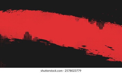 abstract black and red grunge halftone polka dots texture gradient pattern design cover background