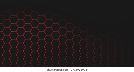 abstracto negro rojo textura hexagonal Ilustración vectorial deportiva. fondo geométrico. Concepto de forma moderna.