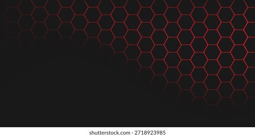 abstrakte schwarz-rote Hexagon Textur Sport Vektorgrafik. geometrischer Hintergrund. Modernes Formkonzept.