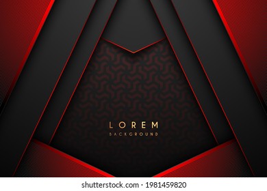 Abstract black and red layers background
