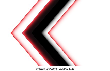 Abstract black red light arrow direction on white design modern futuristic background vector illustration.