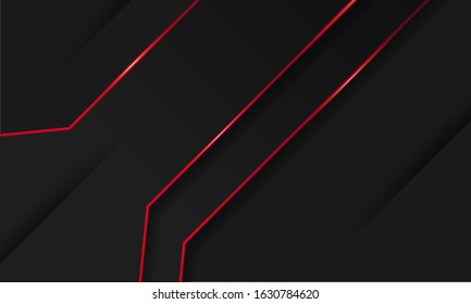 abstract black with red line technology background, modern futuristic wallpaper, solid texture, deep futuristic backgrounds. vector.