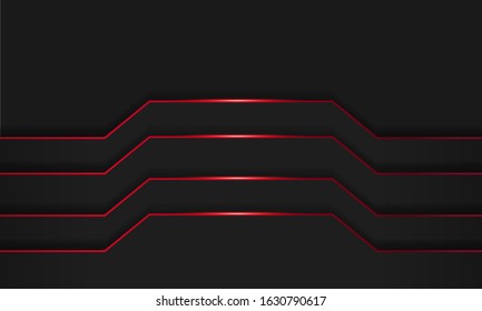 abstract black with red line technology background, modern futuristic wallpaper, solid texture, deep futuristic backgrounds. vector.