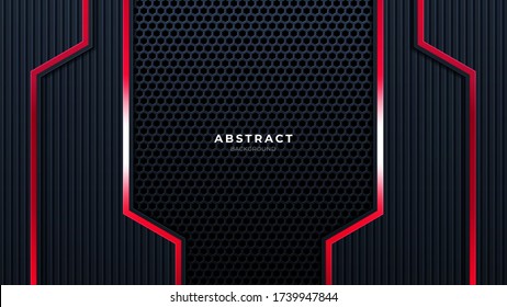 abstract black with red line technology background modern futuristic wallpaper solid texture deep futuristic backgrounds. vector.