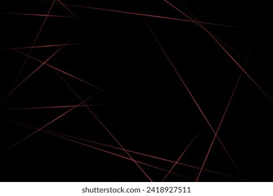 Resumen negro con líneas rojas, triángulos de fondo diseño moderno. Ilustración del vector EPS 10.