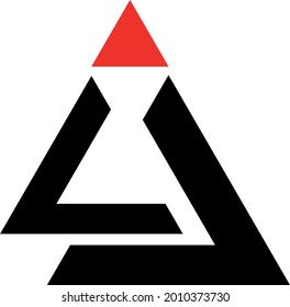 abstract black red logo for company name modern design
