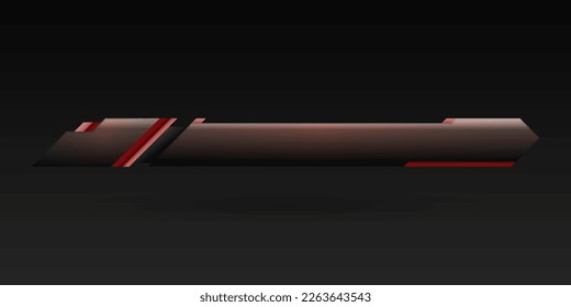 Abstract black and red lower third screen title banner bar template design