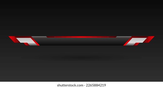 Resumen de la plantilla de la barra de banners de la barra de títulos de la tercera pantalla negra y roja