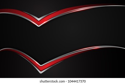 abstract black red metallic frame layout design sports concept background eps 10 vector