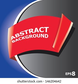 Abstract black and red modern digital background with origami red paper ribbon. Vector modern Speech bubble. Vector abstract background for website or design.