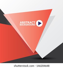 Abstract black and red modern digital background with origami red paper ribbon. Vector modern Speech bubble. Vector abstract background for website or design.