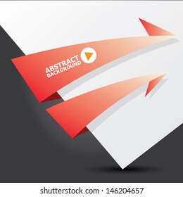 Abstract black and red modern digital background with origami red paper ribbon. Vector modern Speech bubble. Vector abstract background for website or design.