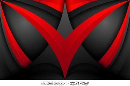 Abstract black and red modern technology geometric shapes background