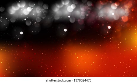 Abstract Black Red and Orange Bokeh Lights Background Vector