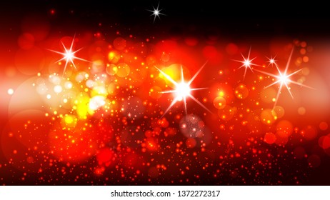 Abstract Black Red and Orange Defocused Lights Background Graphic