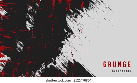 Abstract Black Red Scratch Frame Grunge Drawing Texture In White Background