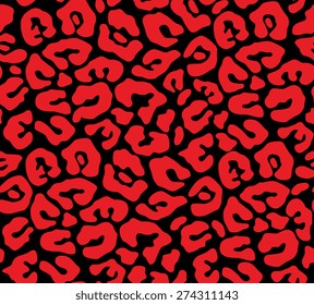 Abstract black and red seamless pattern, leopard monochrome seamless pattern, cow texture. Vector illustration. Design for web and mobile app.