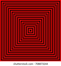 Abstract black red square