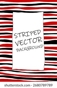 Abstract black and red striped vector background resembling zebra pattern, perfect for graphic design, poster layouts, and modern decoration.