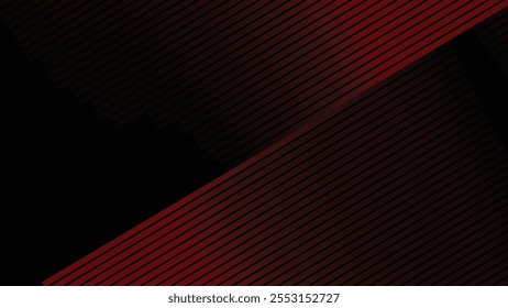 Fundo de gradiente de linha de faixas preto e vermelho abstrato para plano de fundo ou apresentação