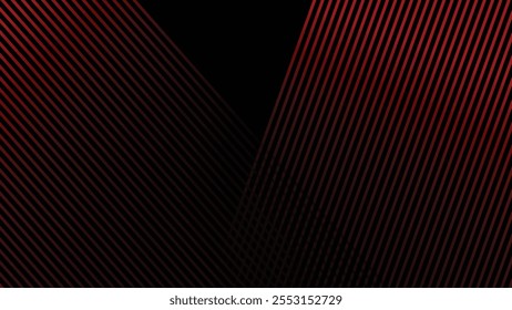 Fundo de gradiente de linha de faixas preto e vermelho abstrato para plano de fundo ou apresentação