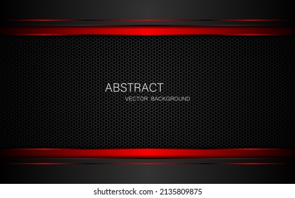 Abstract black and red stripes overlaid on dark steel mesh background with free space for design. modern technology innovation concept background
