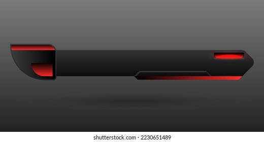 Abstract black and red technology lower third banner bar for video streaming and breaking news headline title