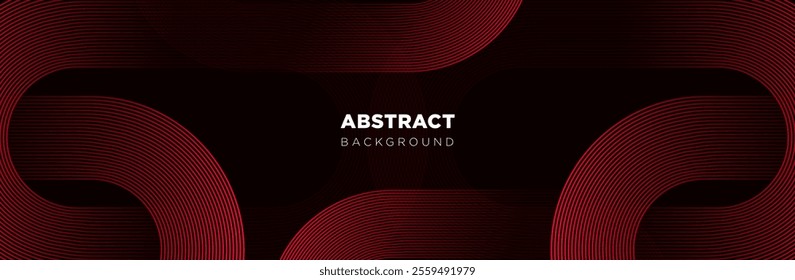 Abstract black and red technology website banner geometric lines circles background