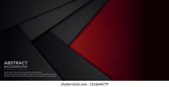 Abstract Black Red Template Background