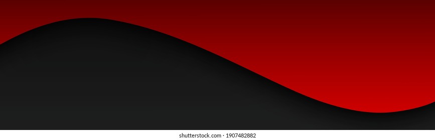 Abstract black and red wave banner. Vector header with blank space for your text. Modern corporate design vector illustration
