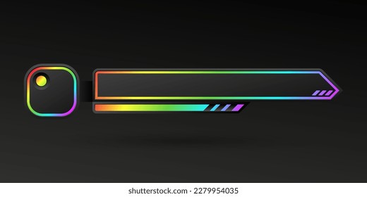 Abstract black and RGB gradient colors lower third breaking news screen title banner bar template