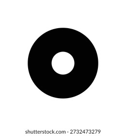 Abstract black ring shape on a white background in a minimalist and high contrast design