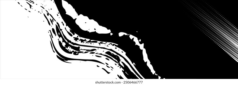 Fondo Abstractas negro áspero del diseño de la textura del grunge. Fondo de textura de Vector de puntos grunge semitono. Marco de frontera. Fondo blanco aislado, eps10.