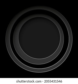 Abstract black round frame background. Vector illustration.