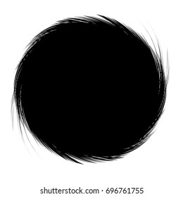 Abstract Black Round Frame on White Background Vector Illustration