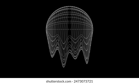 Abstract black sci-fi glitch sphere with particles and lines. Technology network connection on world. Futuristic vector illustration. Global digital connections ai. 3D wireframe geometric sphere.