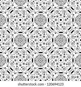 abstract black seamless pattern on white background