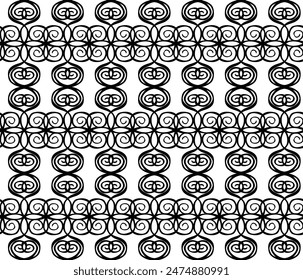 Abstract black seamless pattern on white background
