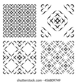 Abstract black Seamless pattern on a white background
