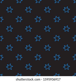 Abstract black seamless pattern with stars. Design elements for wrapping paper, wallpaper and fabric.