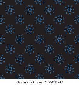 Abstract black seamless pattern with stars. Design elements for wrapping paper, wallpaper and fabric.