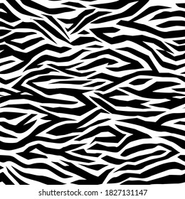 Abstract black seamless zebra, tiger pattern