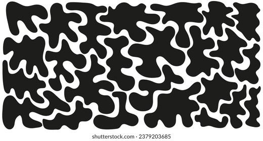 Abstract black set of organic irregular shape blocks.