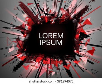 Abstract black shape banner explosion. Particles composition. Abstract background. Vector illustration.