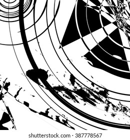 abstract black shape ink splash background, vintage illustration design element