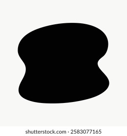 Abstract black shape on white background. Organic, amorphous form. Modern, minimalist design. Black shape, white background. Abstract, minimalist art. Funky black shape vector.