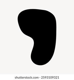 Abstract black shape on a white background. Organic form, black shape, minimalist design. Simple, bold, and modern black shape in abstract style. Doodle shape vector.