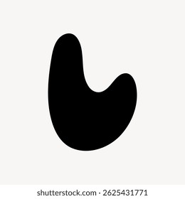 Forma negra Abstractas sobre fondo blanco. Forma orgánica, diseño abstracto. Forma negra simple, arte minimalista. Curvo, abstracto, forma negra, diseño moderno. Vector en forma de garabato.