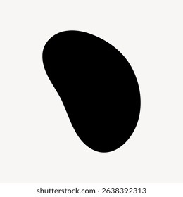 Abstract black shape on a white background. The shape is organic and irregular. Abstract art with a black . Minimalist design with a black shape. Doodle shape vector.